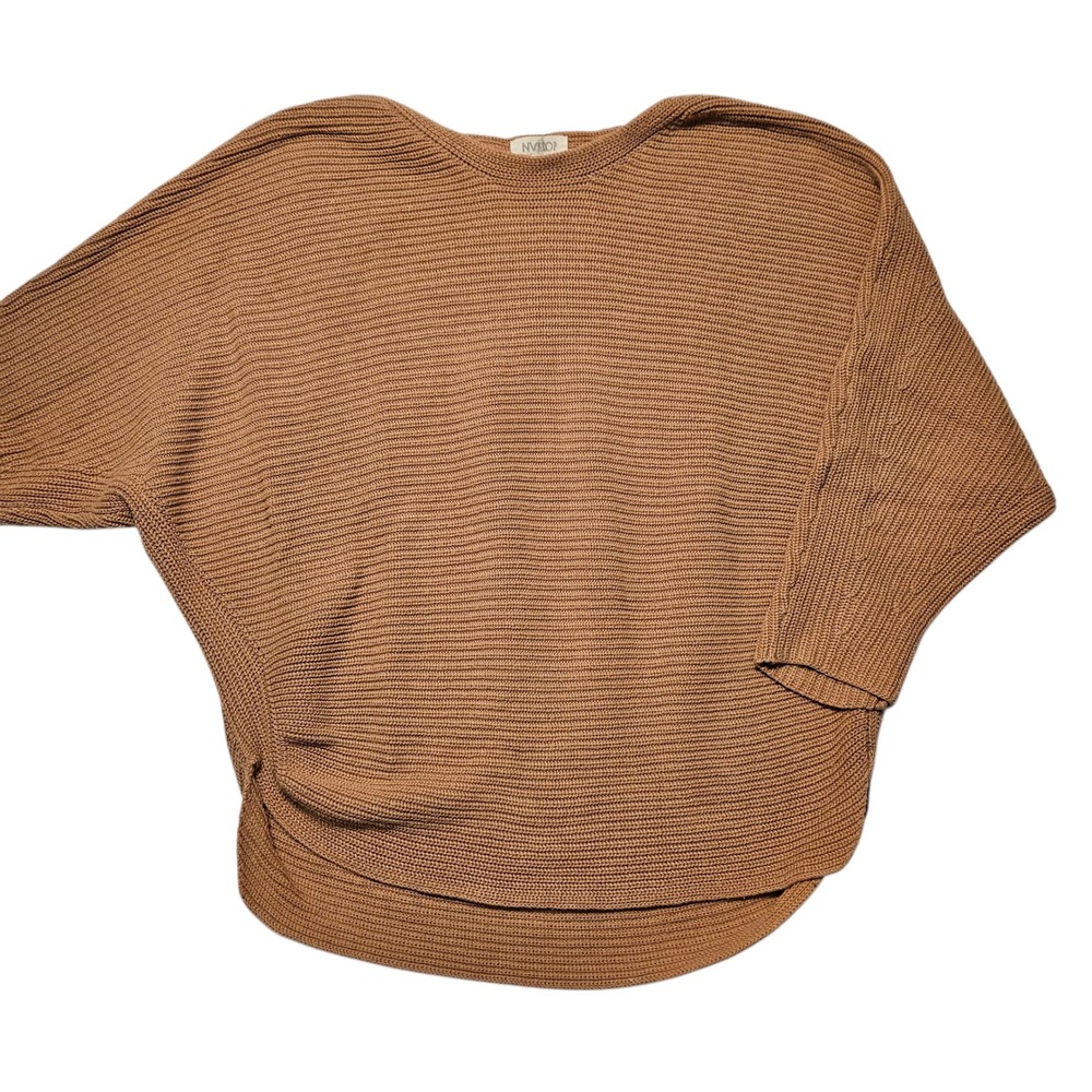 Cozy Tan Crew Neck Dolman Sleeve Sweater
